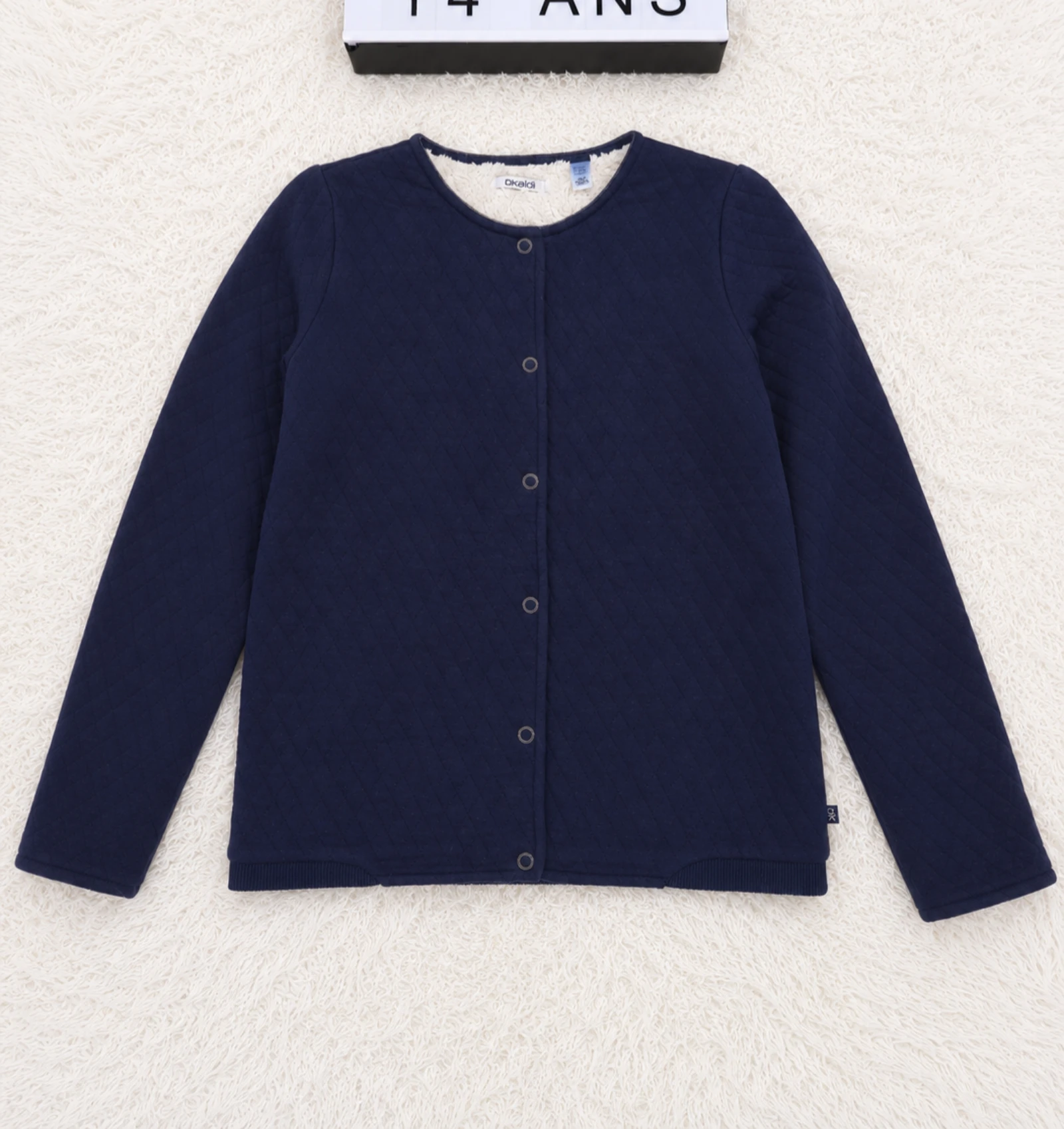 Jaqueta acolchoada forrada de sherpa Okaïdi 14 anos azul marinho 👒 – photo 3